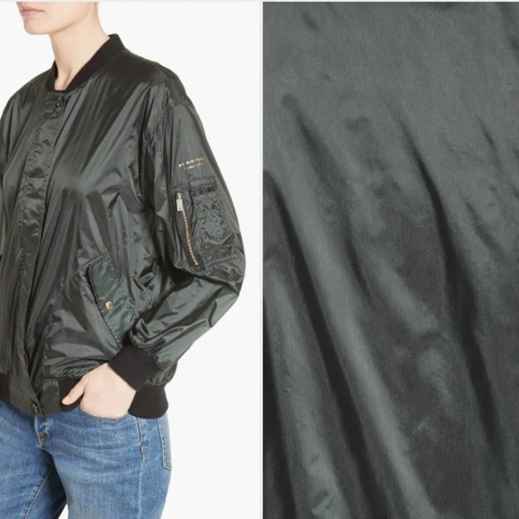 NWOT Burberry Green Mayther Technical Nylon Bomber Jacket Size 4 - Picture 4 of 13